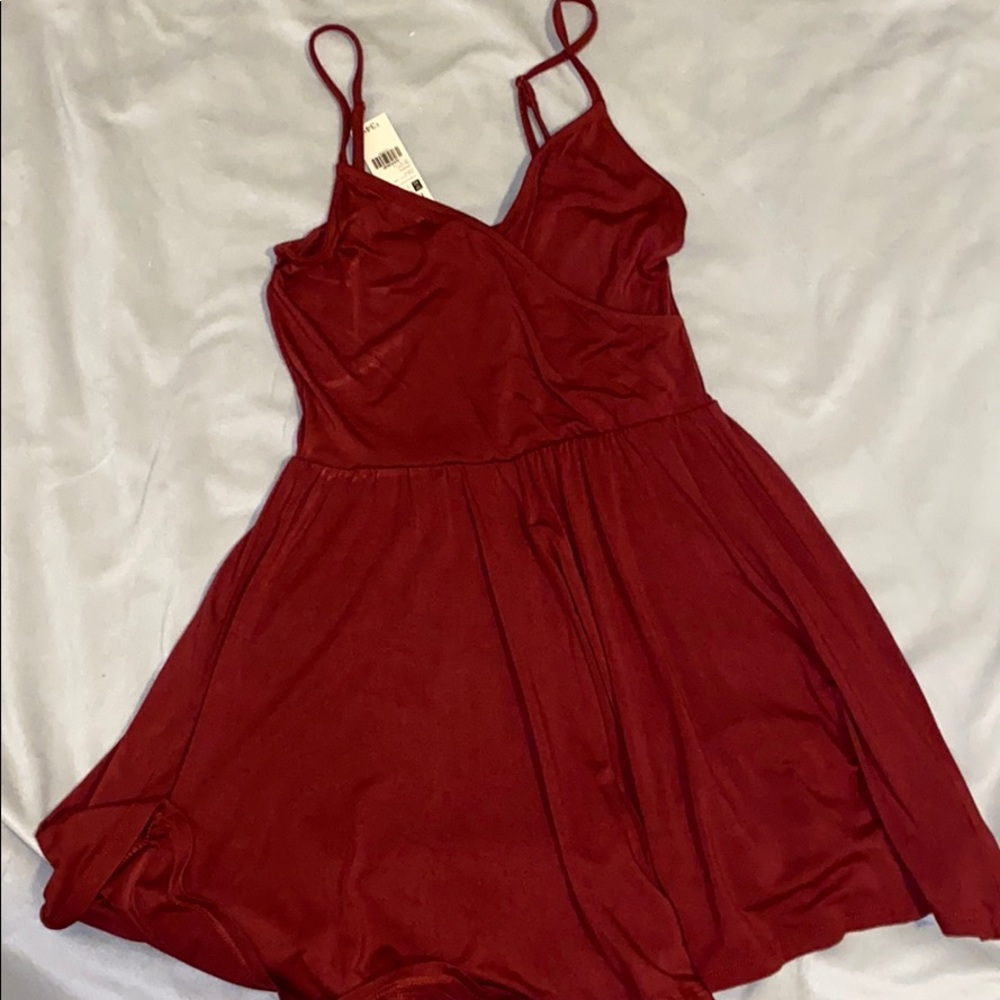 Dark orange-red romper